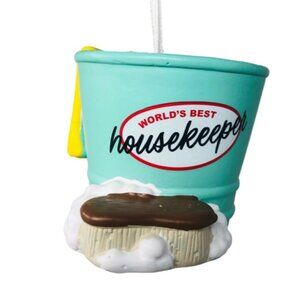 Hallmark Christmas Tree Ornament World's Best Housekeeper Cleaning Bucket